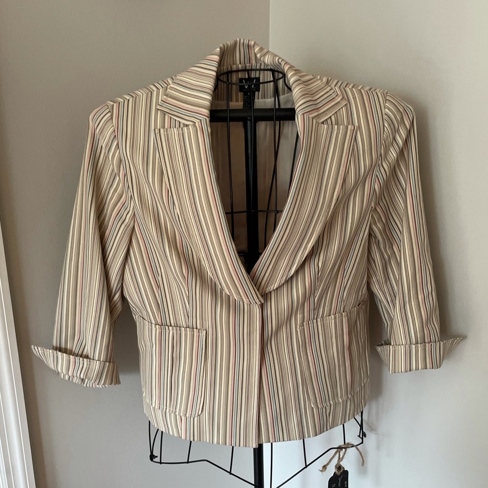 Jacket Blazer Women’s Work To Weekend Striped